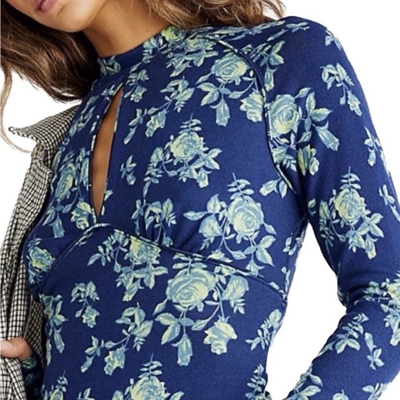 NWT Free People | Dinner Party Top Color: Blue - Picture 2 of 9